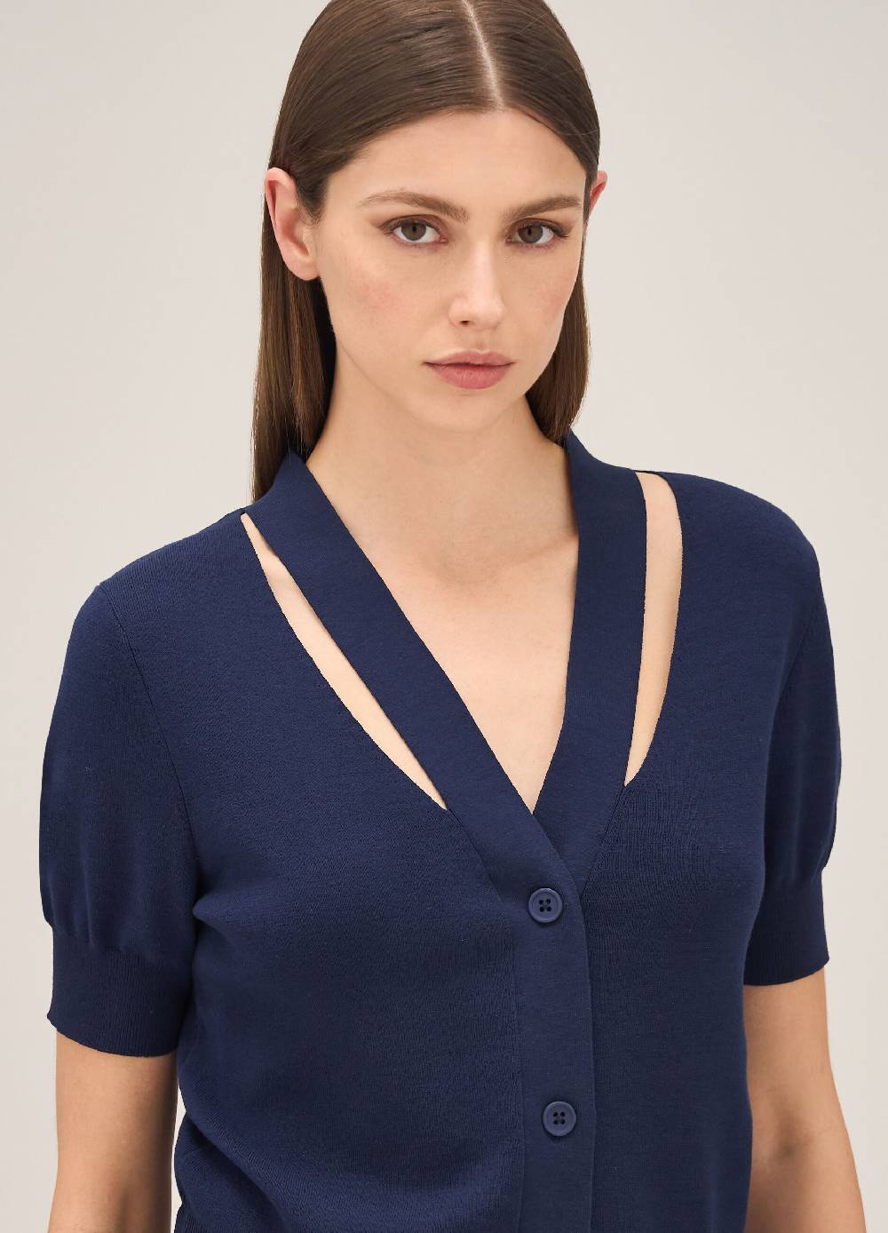 LES COPAINSCardigan tricot con scollo a V Offerta speciale della fabbrica