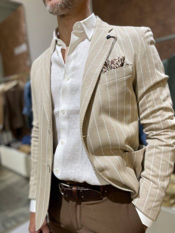 JCM Jey Coleman Giacca uomo elegante a righe Piero Giachi Vendita Calda