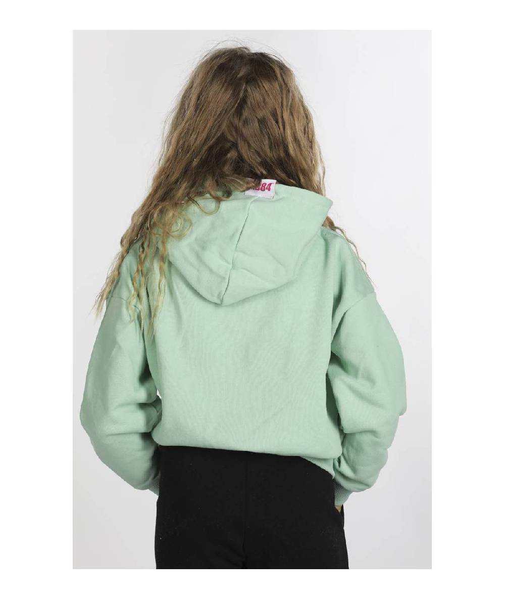 Lab84 FELPA CROP TOP CAPPUCCIO OVER Negozio