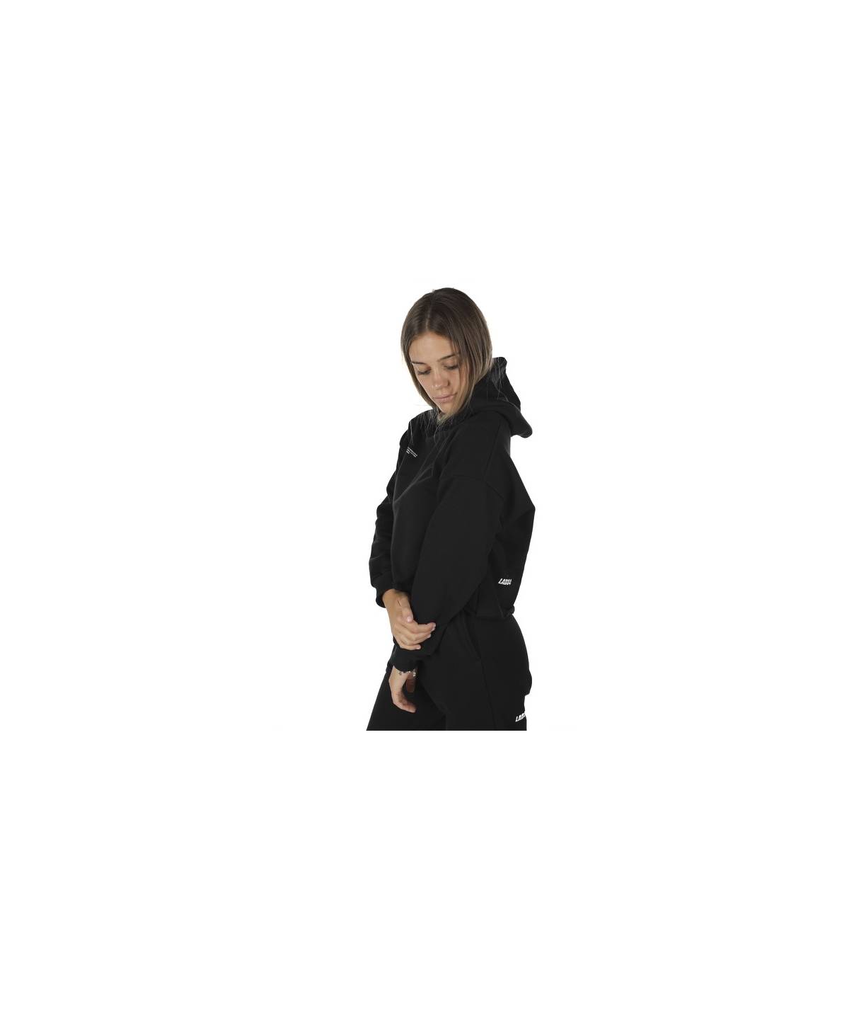 Lab84 FELPA CROP TOP CAPPUCCIO Promozione Limitata