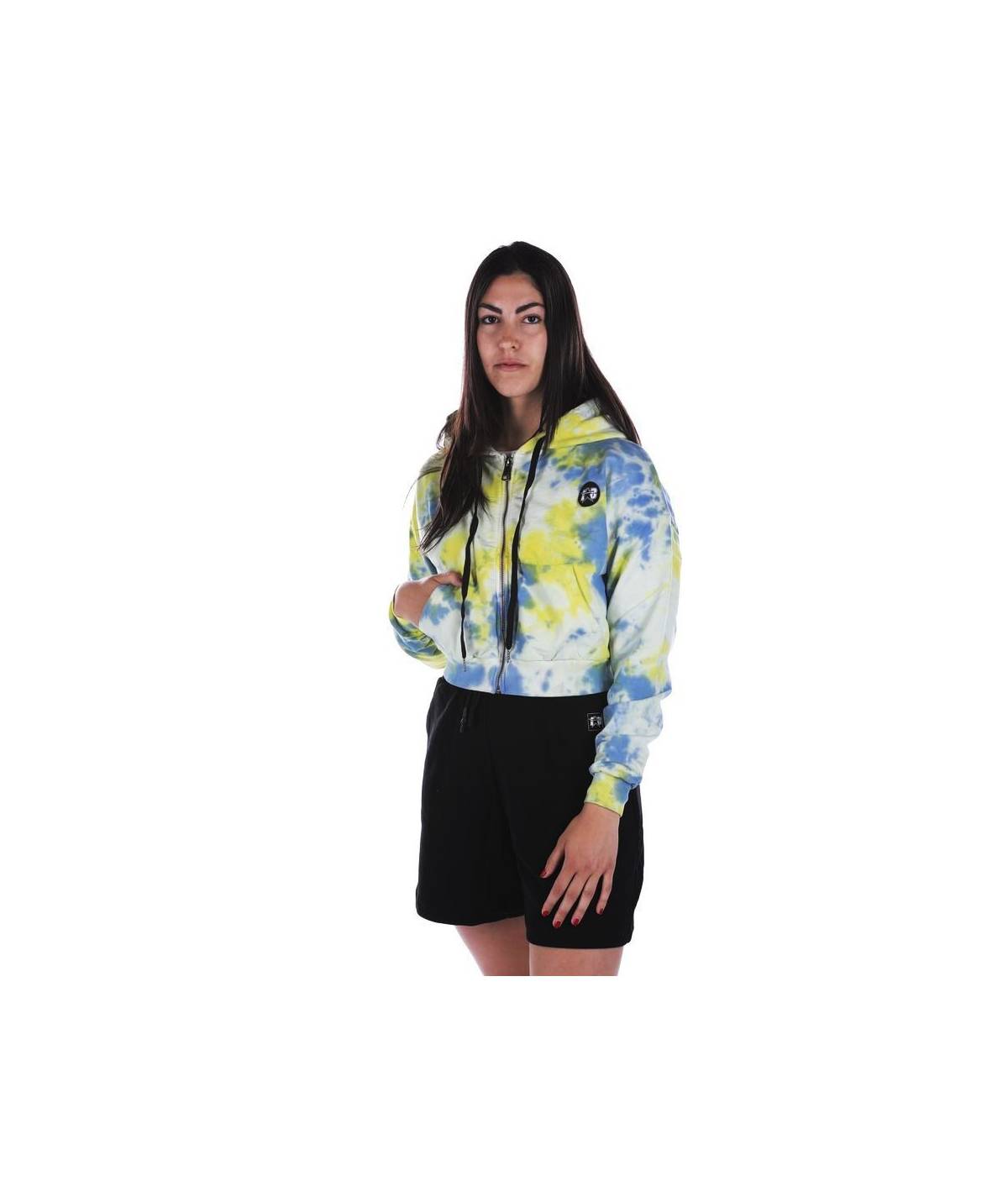 Lab84 FELPA ZIP CROP TOP Affare Del Giorno