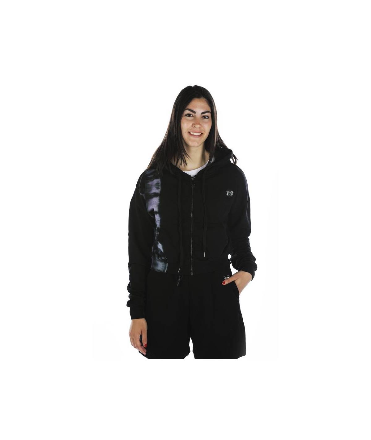 Lab84 FELPA ZIP CROP TOP Prezzo Ridotto