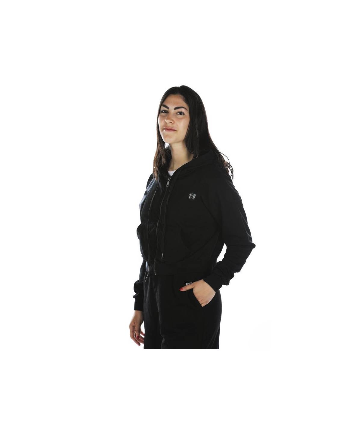 Lab84 FELPA ZIP CROP TOP Prezzo Ridotto