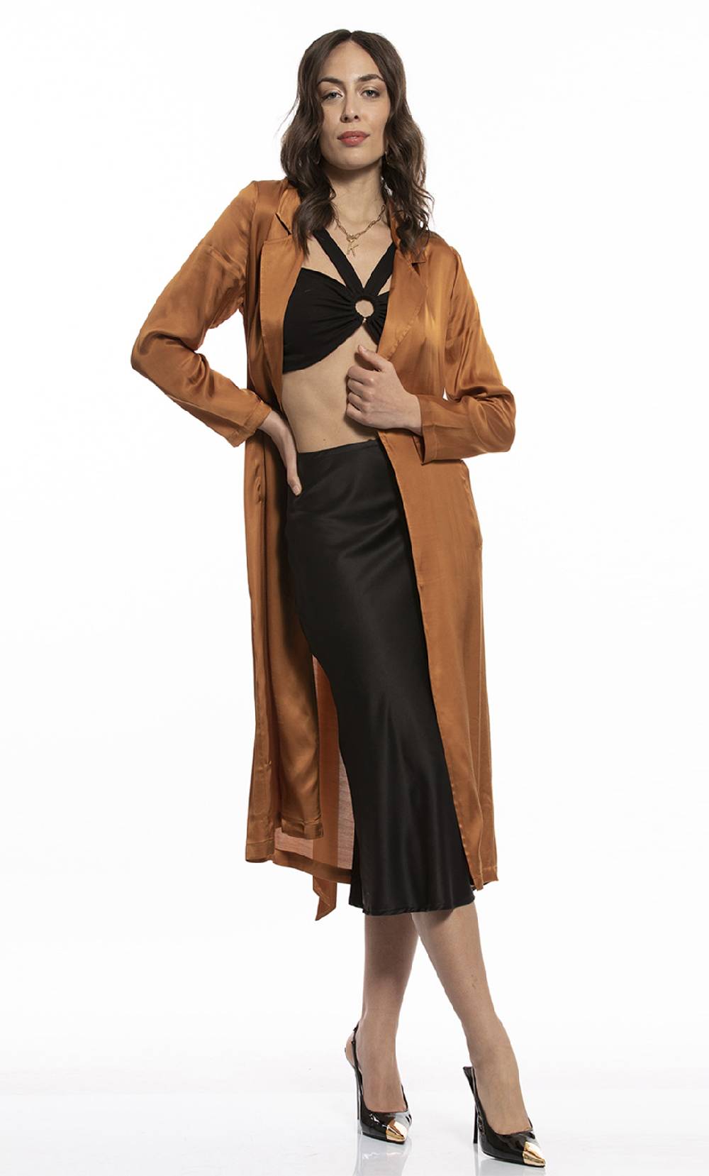 Koralline TRENCH FLUIDO IN VISCOSA Vendite Flash