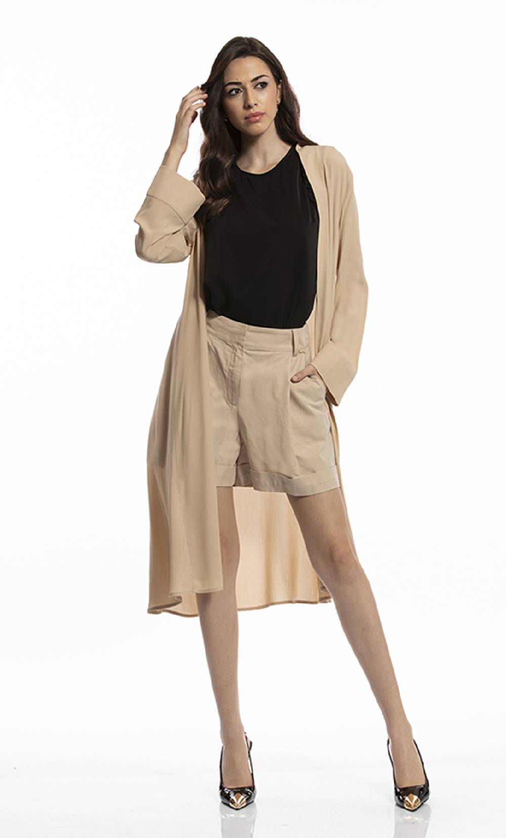 Koralline KIMONO IN VISCOSA CON PANNELLO PLISSETTATO Moda