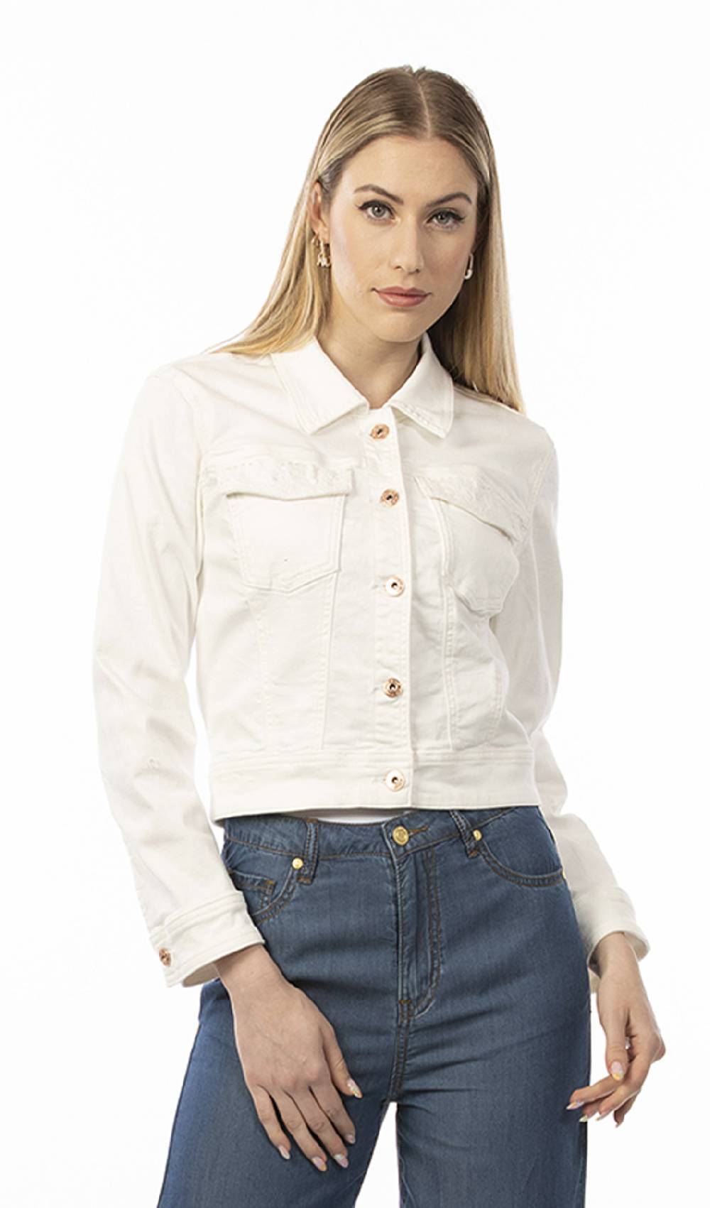 Koralline GIACCHINO IN DENIM COLORATO CON RICAMI Economico