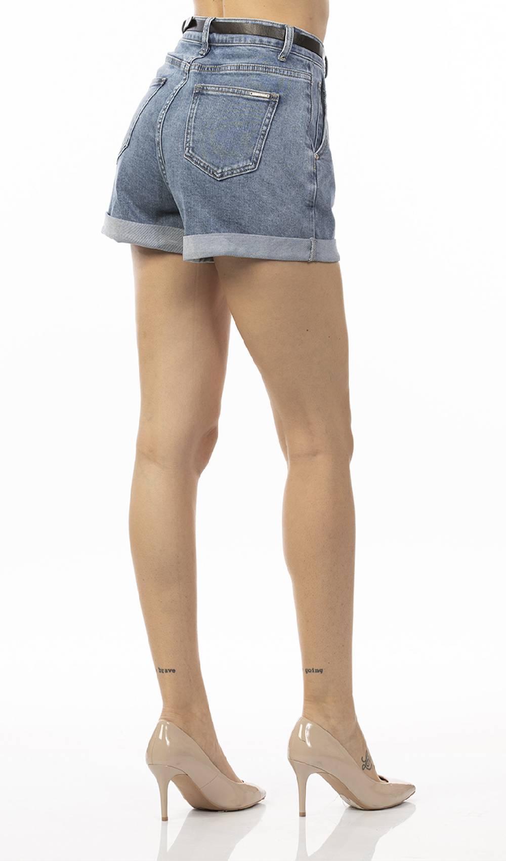 Koralline SHORTS IN DENIM CON CINTURA In Vendita