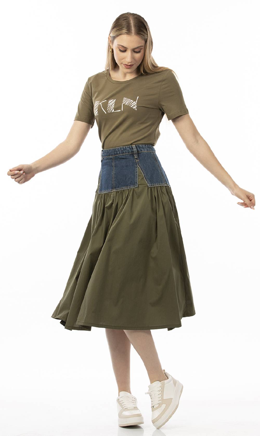 Koralline GONNA CON BASCHINA IN DENIM Offerte