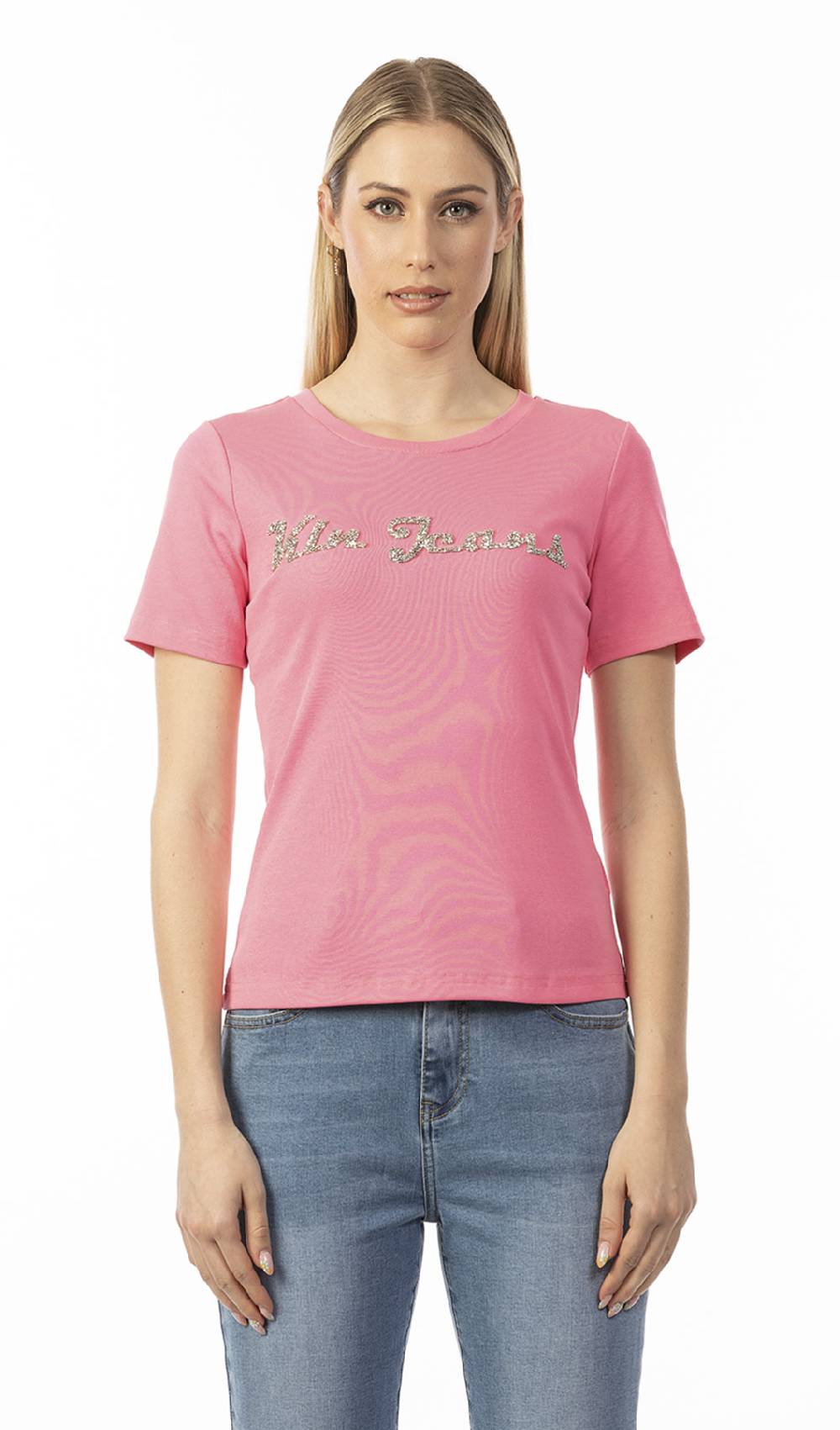 Koralline T-SHIRT BASICA CON LOGO STRASS Qualità