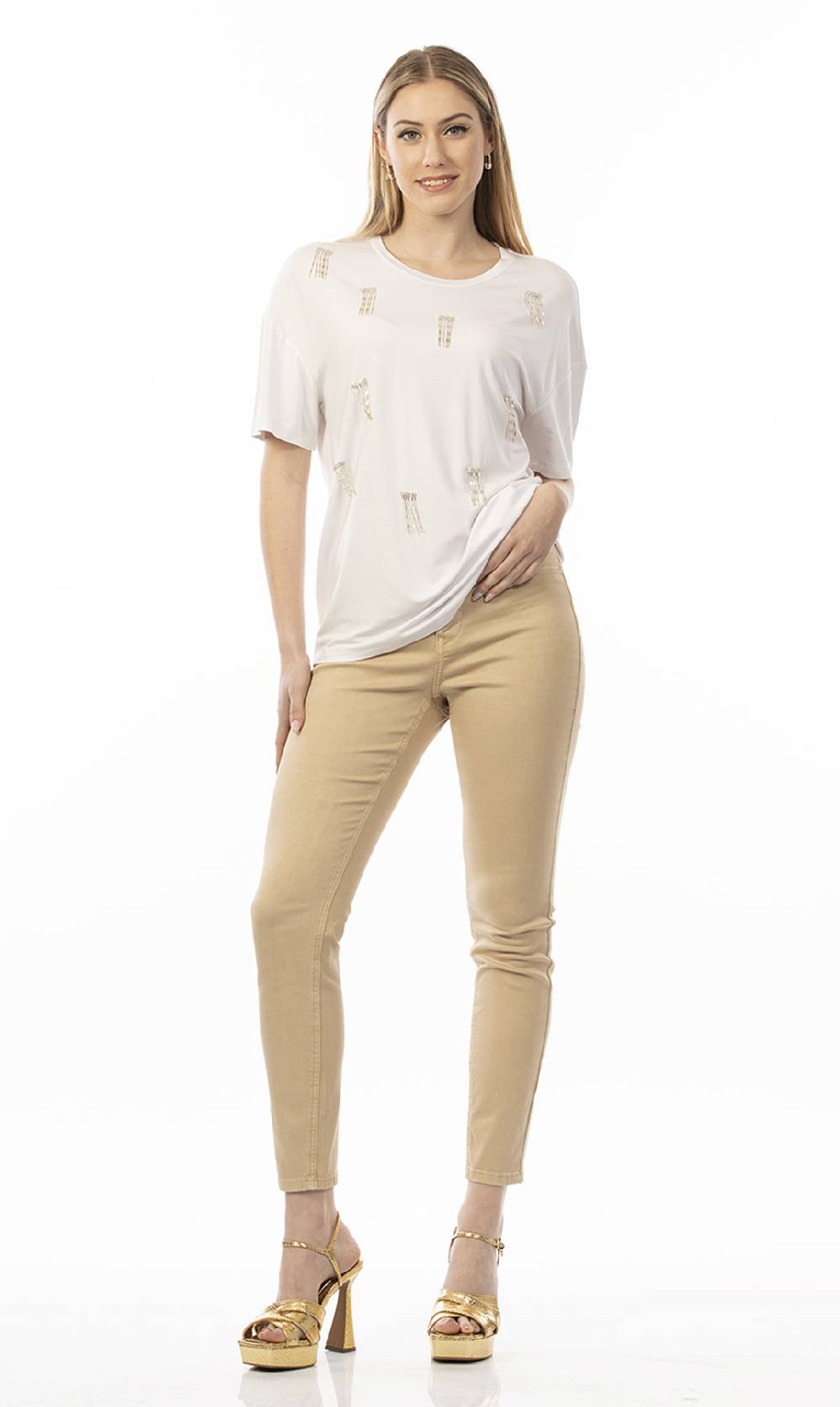 Koralline T-SHIRT CON STRASS ALL-OVER Outlet