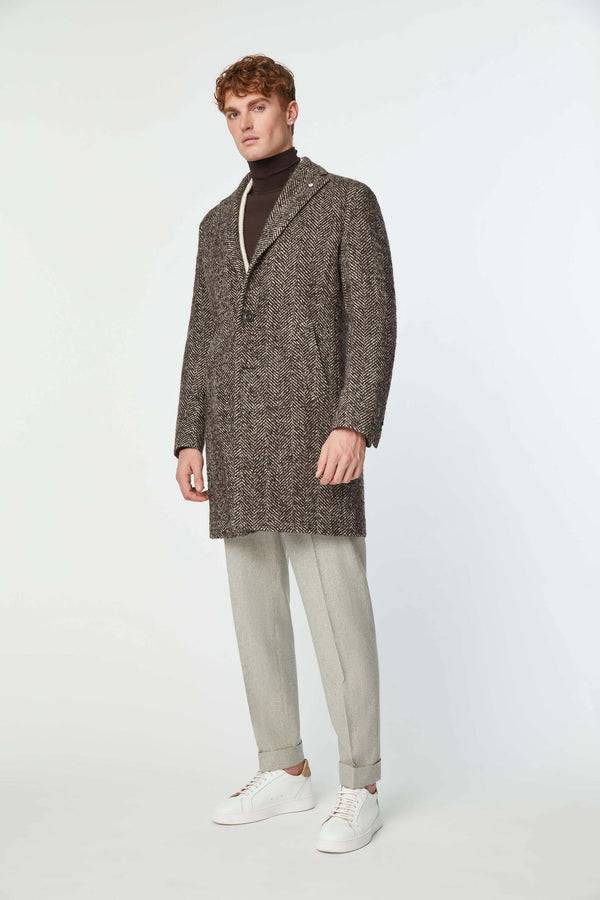 L.B.M. 1911 Cappotto monopetto marrone Cappotto monopetto marrone Consegna Veloce
