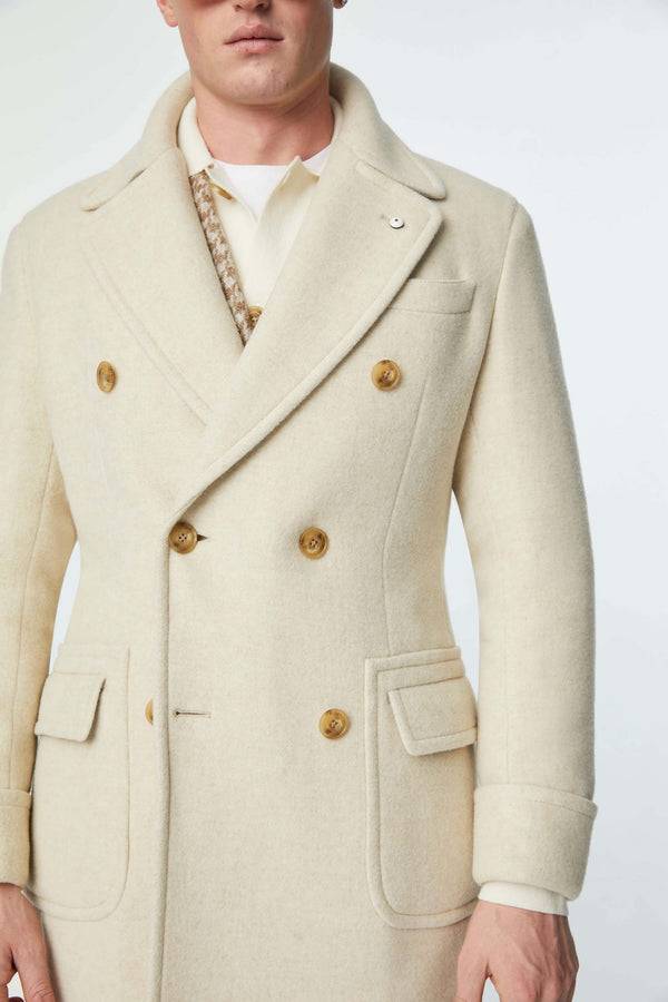 L.B.M. 1911 Cappotto doppiopetto non trattato bianco Cappotto doppiopetto non trattato bianco Offerte