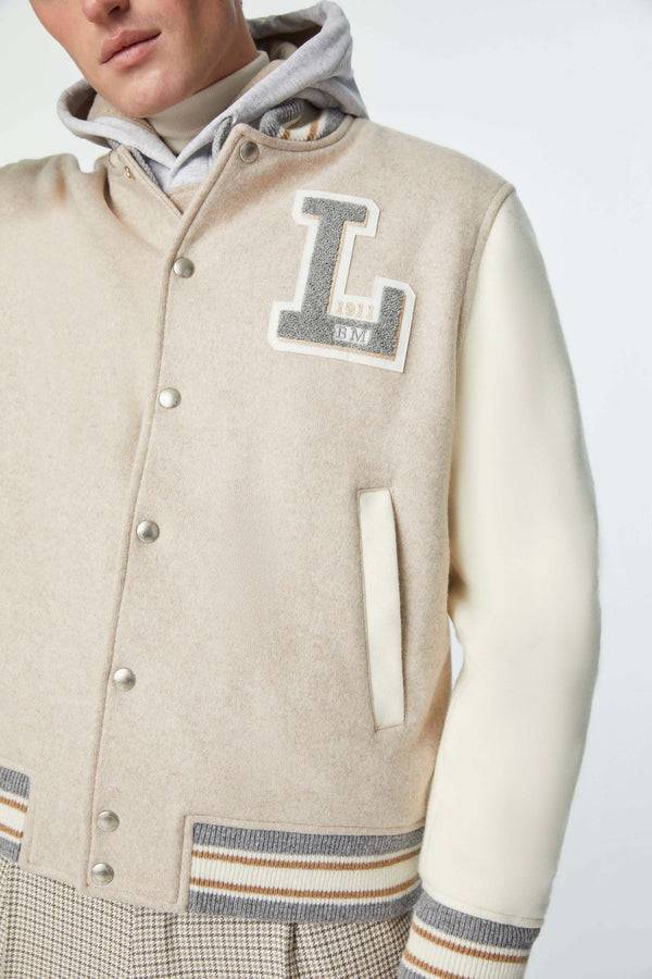 L.B.M. 1911 Bomber stile college in jersey con patch Bomber stile college in jersey con patch Vendita Calda