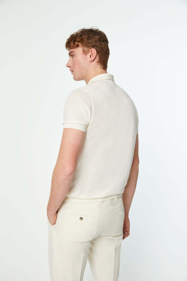 L.B.M. 1911 Polo in maglia bianco avorio Polo in maglia bianco avorio Acquista Ora