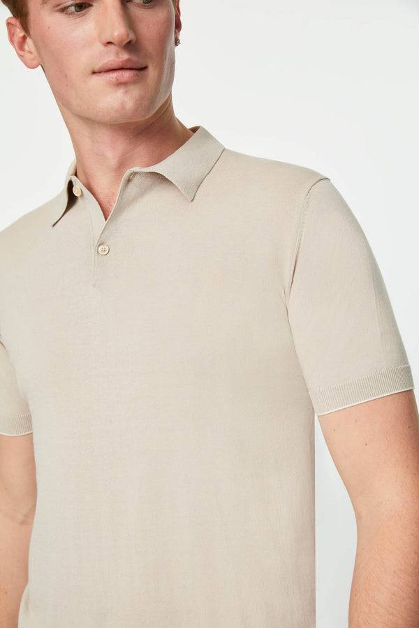 L.B.M. 1911 Polo in maglia beige con dettagli in contrasto Polo in maglia beige con dettagli in contrasto Economico