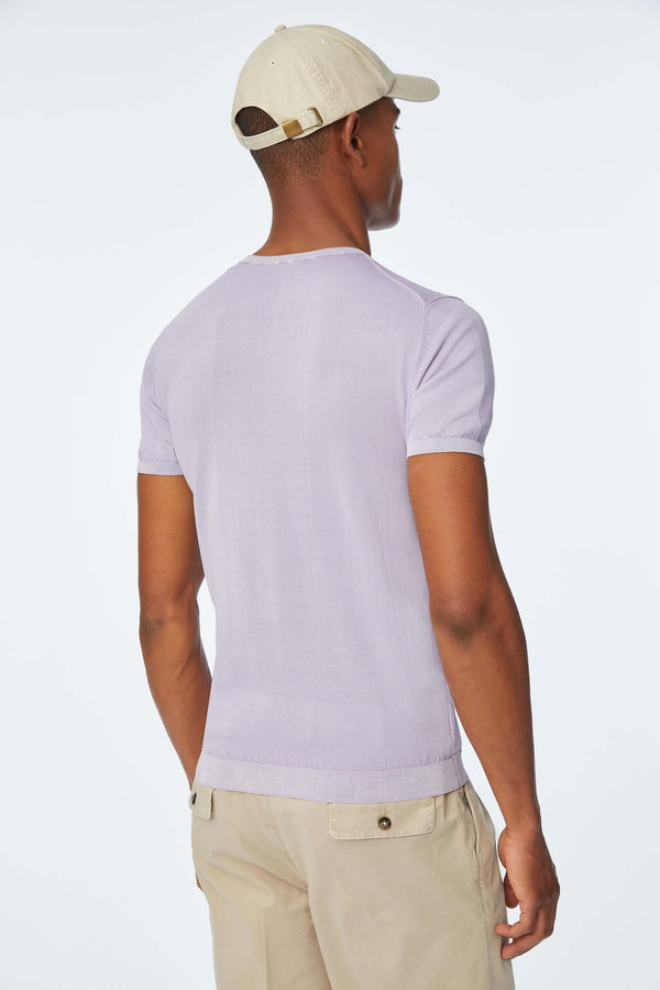L.B.M. 1911 Maglia manica corta in cotone lilla Maglia manica corta in cotone lilla Vendita Calda