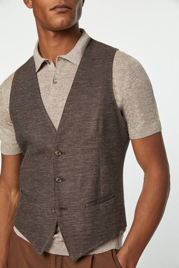 L.B.M. 1911 Gilet DEREK in Jersey marrone Gilet DEREK in Jersey marrone Fino Al -60%