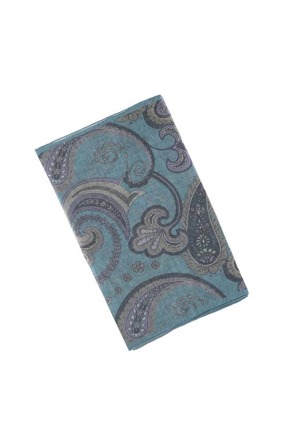 L.B.M. 1911 Sciarpa azzurra stampa cashmere Sciarpa azzurra stampa cashmere Novità