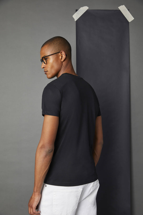 L.B.M. 1911 T-shirt in cotone nera con logo T-shirt in cotone nera con logo Sottocosto