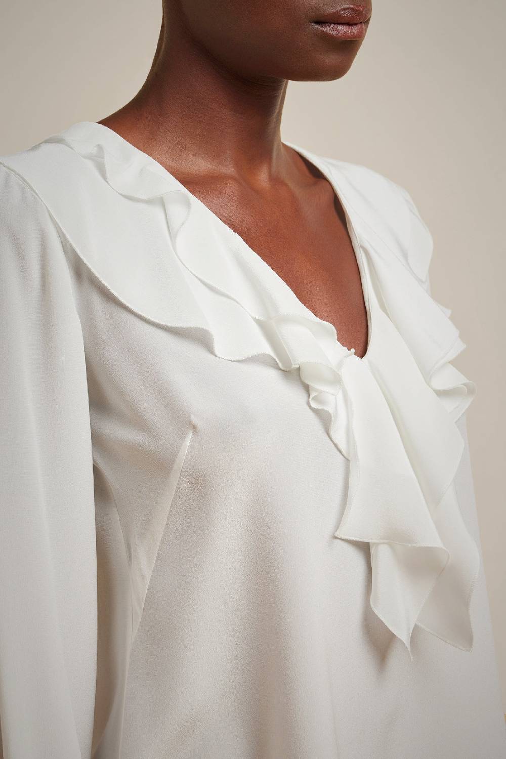Liviana Conti CAMICIA CON VOLANT S4FF4SS03A08-1.38 Nuovo