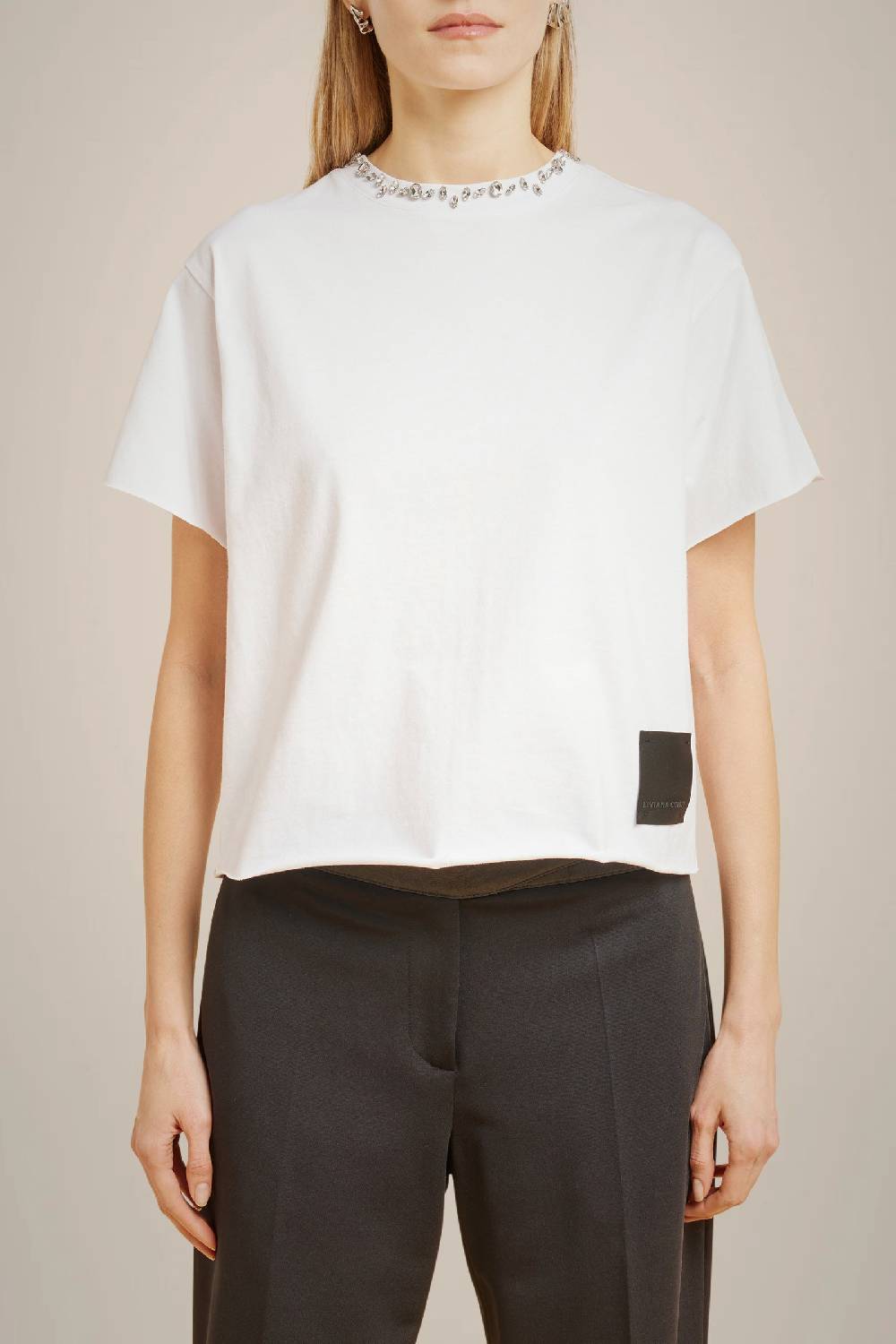 Liviana Conti T-SHIRT CON STRASS W4LL4WW60A01-0.XS In Vendita