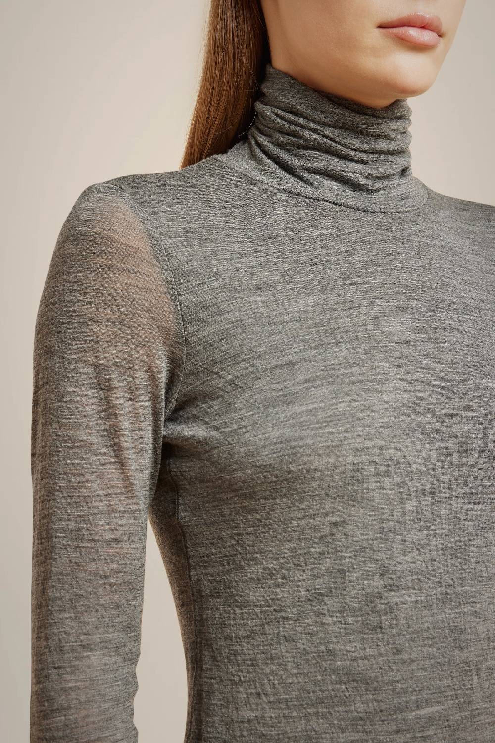 Liviana Conti T-SHIRT COLLO ALTO MISTO LANA W4LL4WH40X92-0.XS Vendita Calda