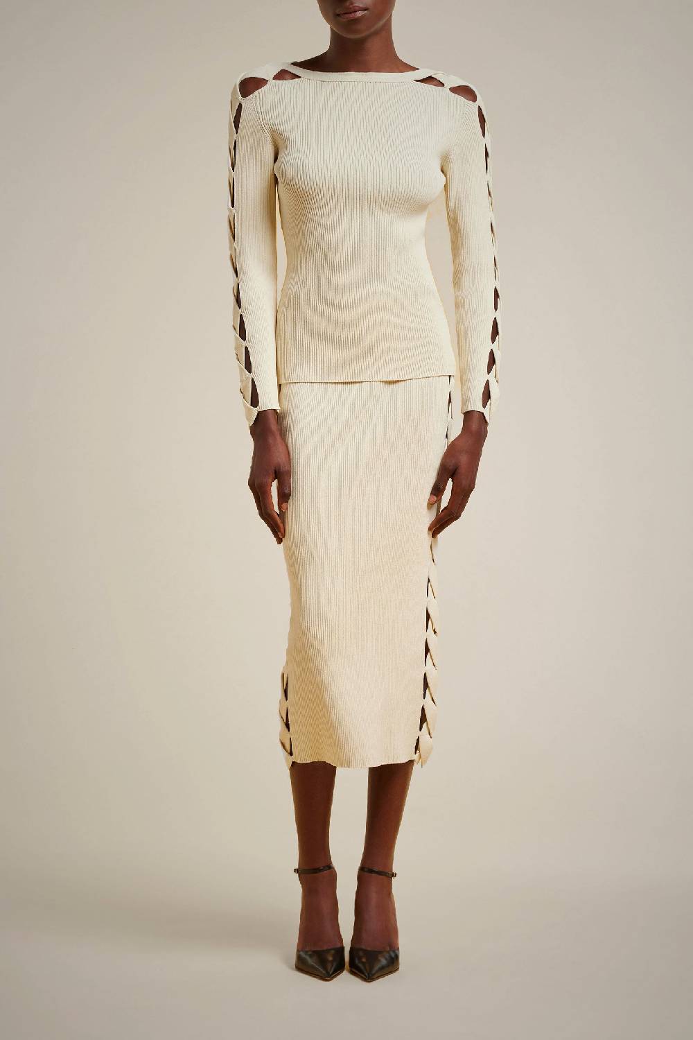 Liviana Conti GONNA BANDE LATERALI INTRECCIATE S4FF4SA35A11-2.XS In Vendita