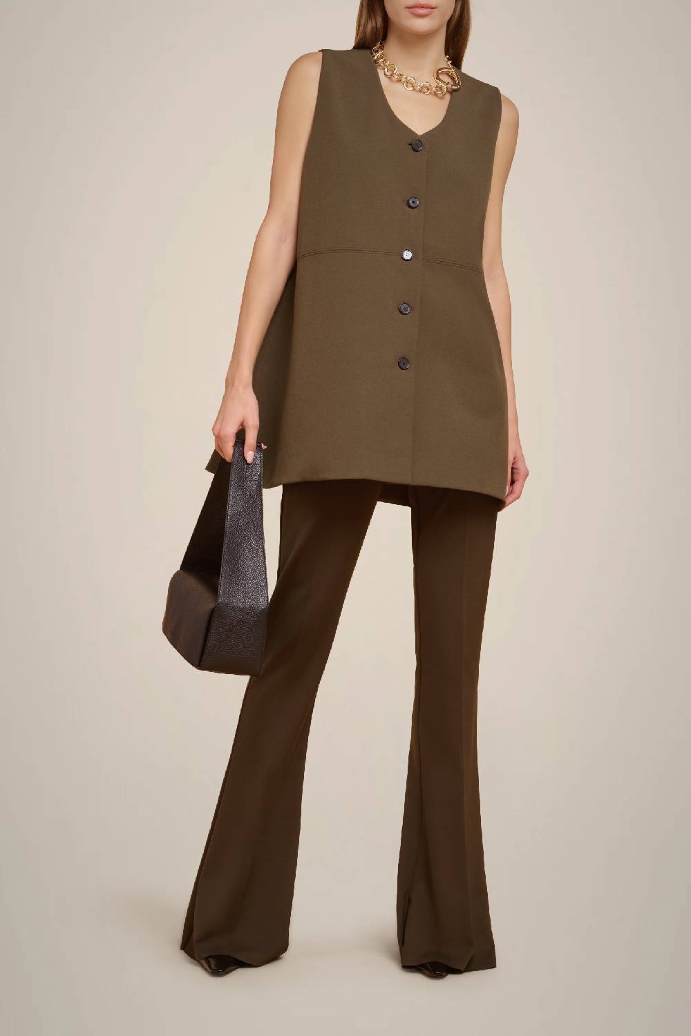 Liviana Conti GILET SVASATO IN PUNTO MILANO W4FF4WM57T03-1.38 In Linea
