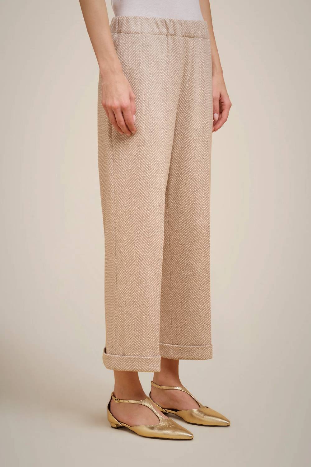 Liviana Conti PANTALONE CROP PANNO CASHMERE W4FF4WL417-RSC.38 Novità