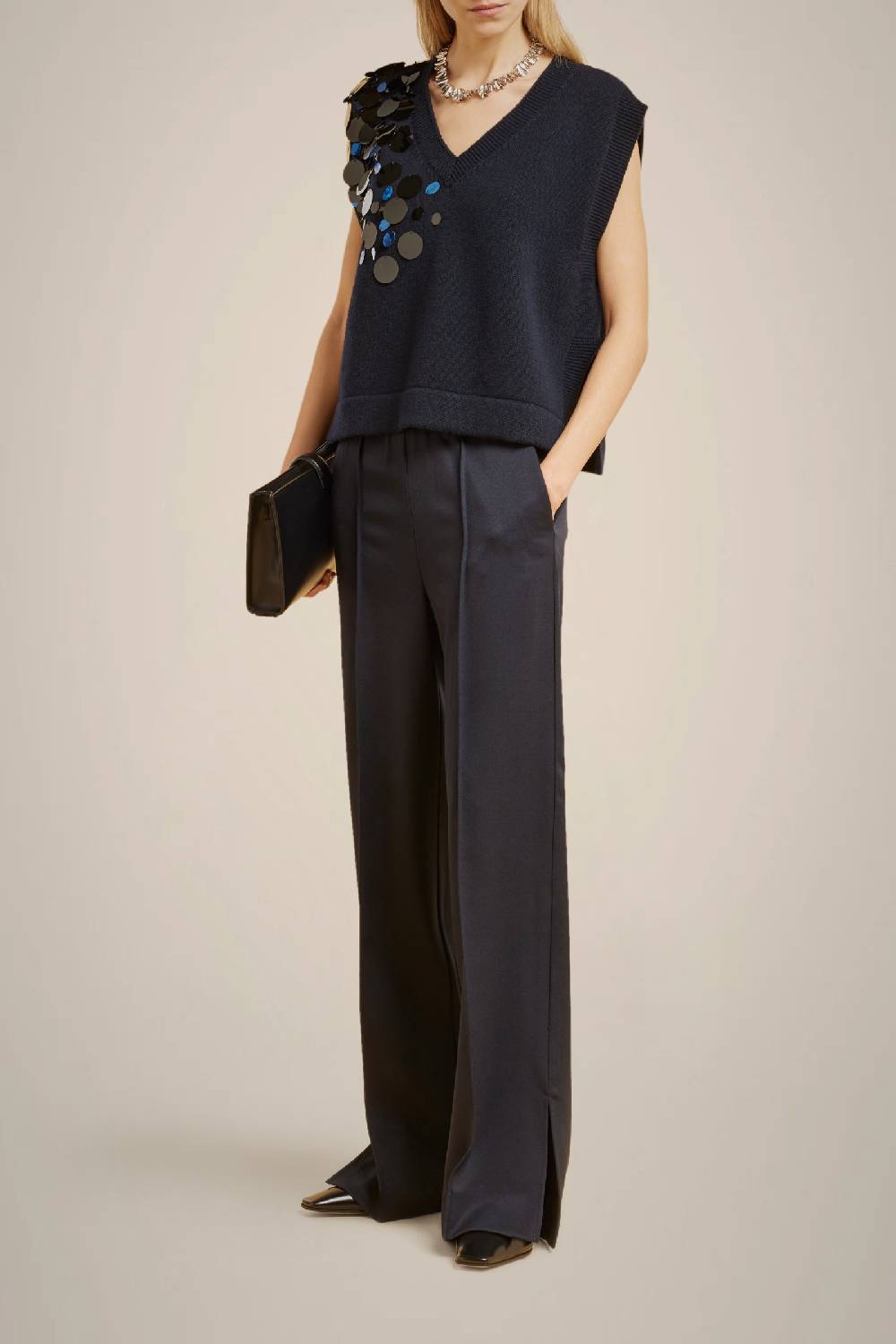 Liviana Conti GILET CON PAILLETTES IN CASHMERE RICICLATO W4LL4WC47N08-0.XS Prezzo di fabbrica