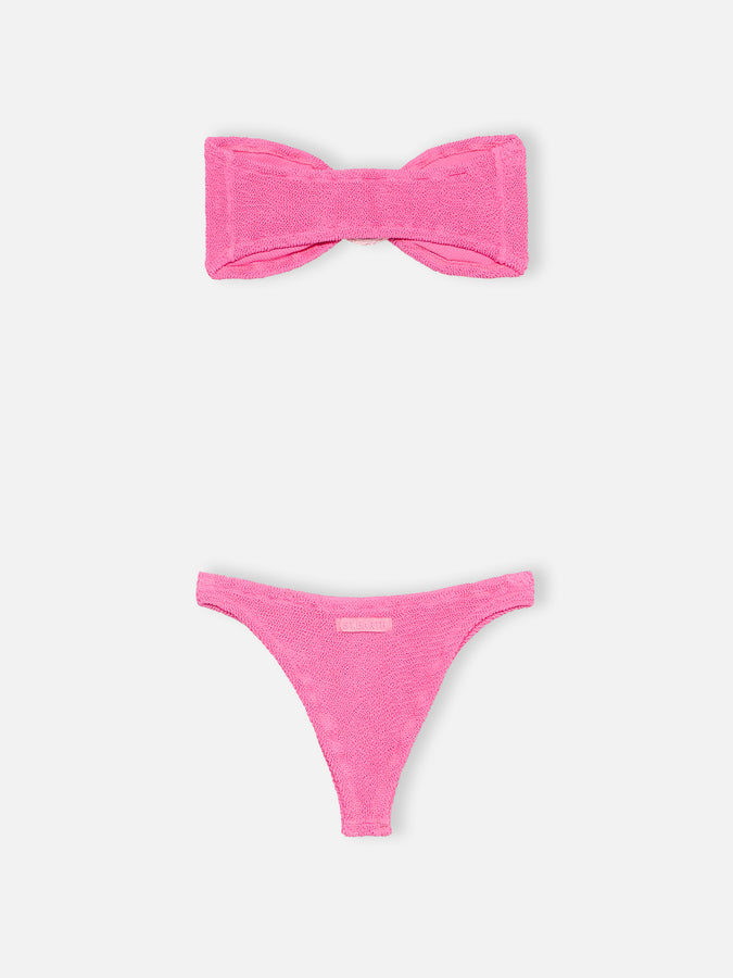 Mc2 Saint Barth Bikini donna a fascia rosa stropicciato Yulia Naomi Promozione Limitata