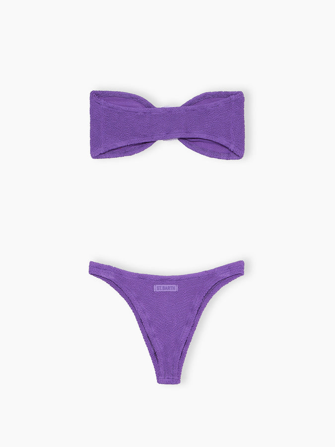 Mc2 Saint Barth Bikini donna a fascia viola stropicciato Yulia Naomi Shopping Online