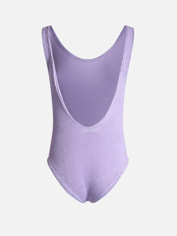 Mc2 Saint Barth Costume intero da donna lilla crinkle Lora Sconto