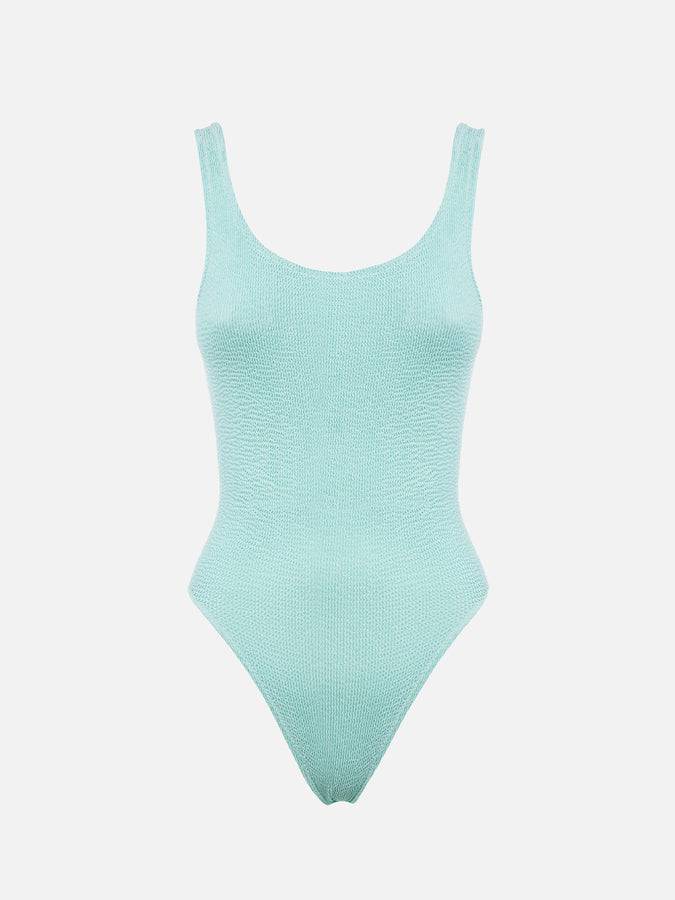 Mc2 Saint Barth Costume intero da donna Lora crinkle verde salvia Economico