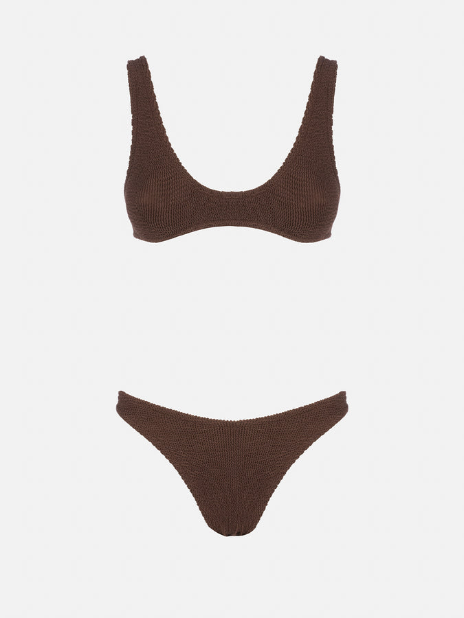 Mc2 Saint Barth Bikini da donna a bralette marrone crinkle Pamy Elise Online