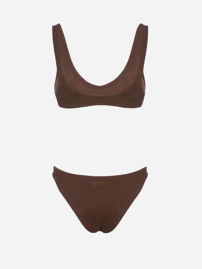 Mc2 Saint Barth Bikini da donna a bralette marrone crinkle Pamy Elise Online