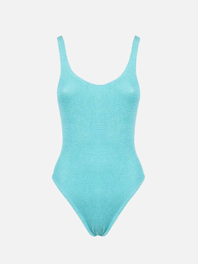Mc2 Saint Barth Costume intero da donna verde acqua crinkle Lora Outlet