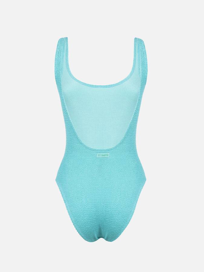 Mc2 Saint Barth Costume intero da donna verde acqua crinkle Lora Outlet