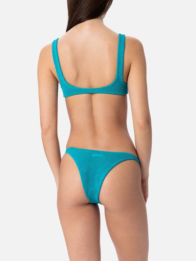 Mc2 Saint Barth Slip da bagno da donna ottanio lurex crinkle Naomi In Vendita