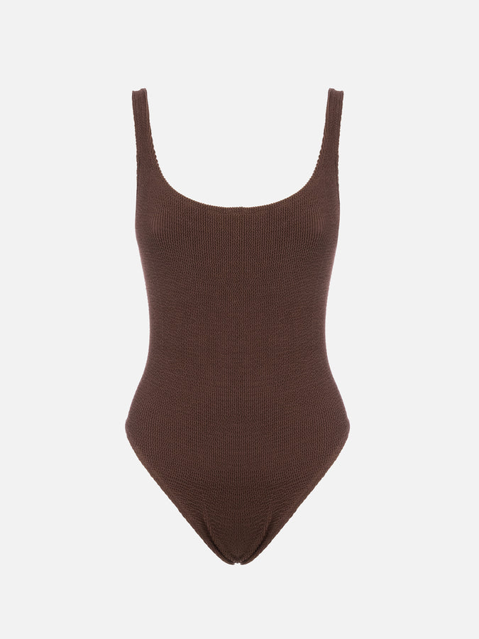 Mc2 Saint Barth Costume intero da donna marrone crinkle Lora Saldi