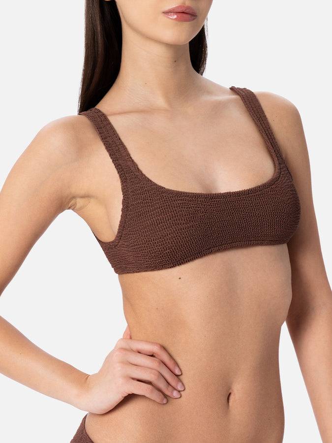 Mc2 Saint Barth Bikini da donna a bralette marrone crinkle Naima Elise Hotsell