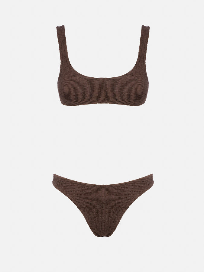Mc2 Saint Barth Bikini da donna a bralette marrone crinkle Naima Elise Hotsell