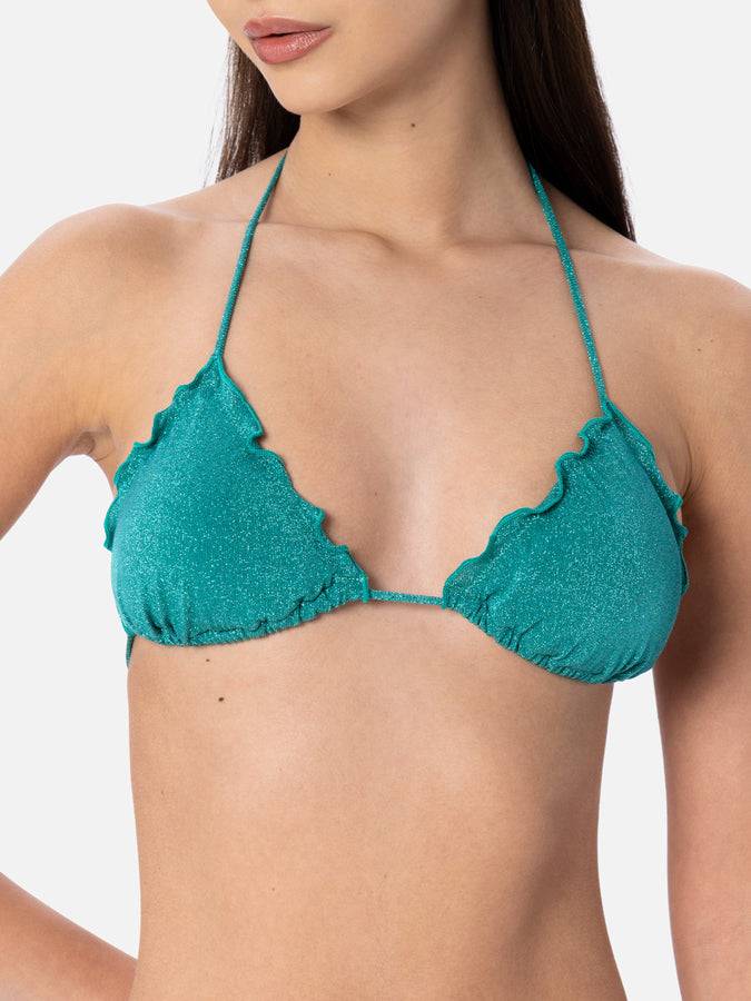Mc2 Saint Barth Bikini da donna classico a triangolo verde acqua lurex Sagittarius Miami Italia