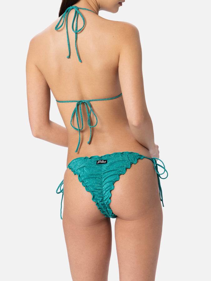 Mc2 Saint Barth Bikini da donna classico a triangolo verde acqua lurex Sagittarius Miami Italia