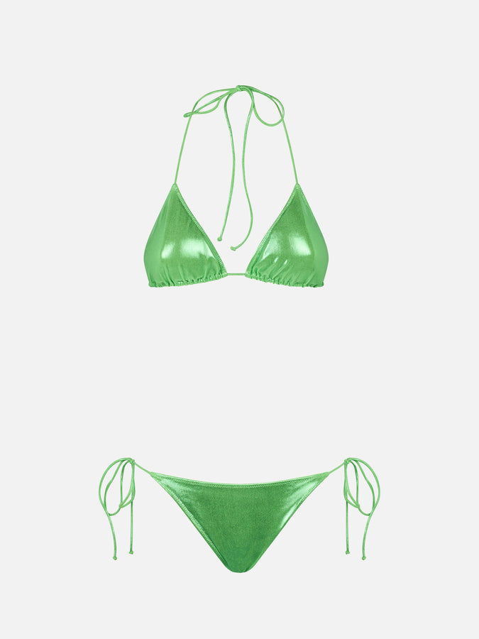 Mc2 Saint Barth Bikini da donna a triangolo verde lamina In Linea