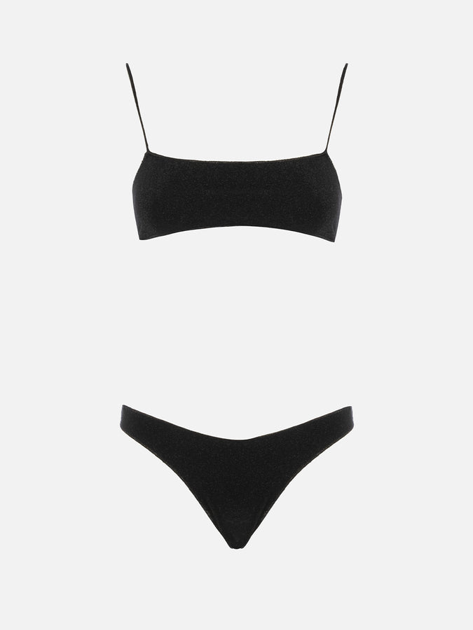 Mc2 Saint Barth Bikini da donna a bralette nero in lurex Sadie Naomi Esporta salva