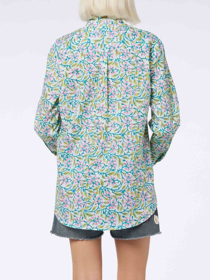 Mc2 Saint Barth Camicia da donna over Brigitte in cotone con stampa fiori Soddisfazione Garantita