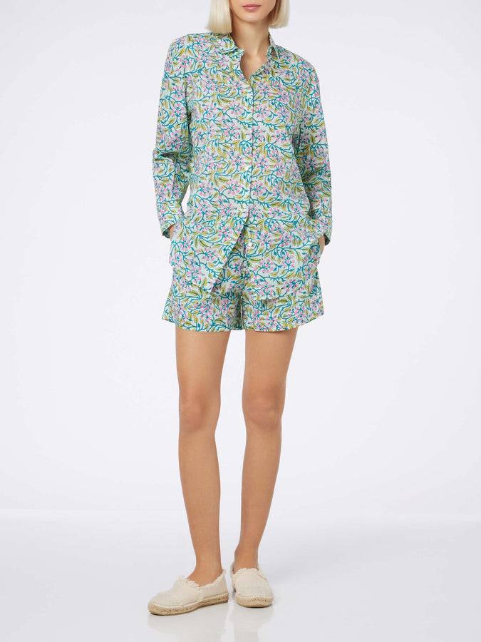 Mc2 Saint Barth Camicia da donna over Brigitte in cotone con stampa fiori Soddisfazione Garantita