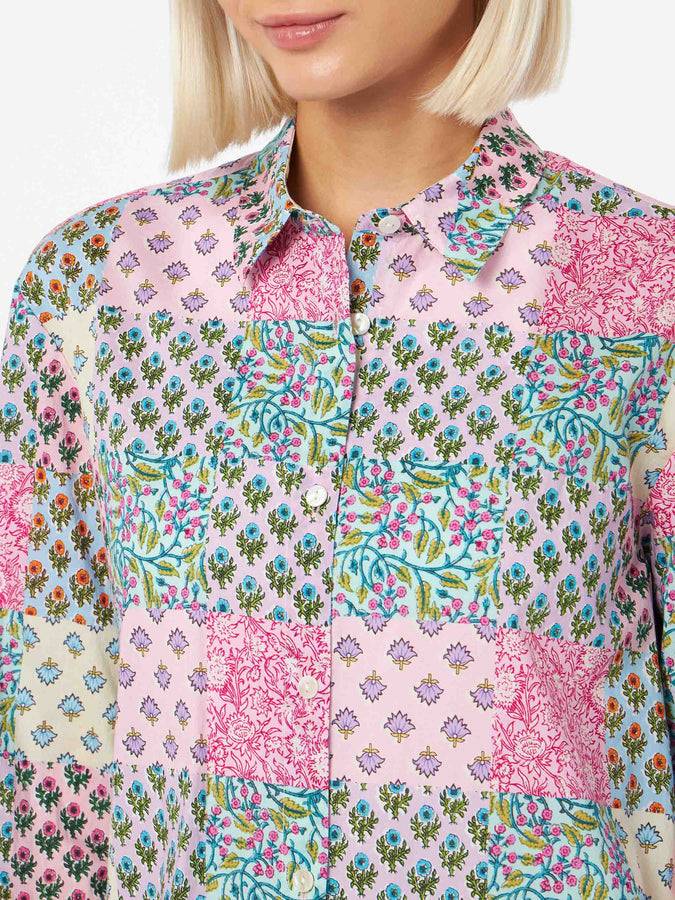 Mc2 Saint Barth Camicia da donna over Brigitte in cotone con stampa fiori Sconto