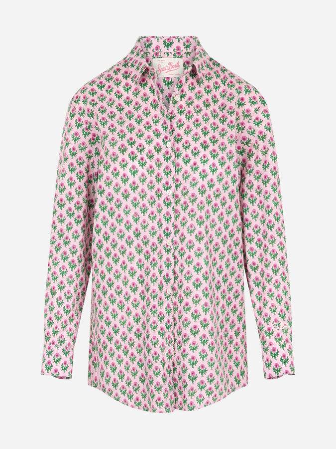 Mc2 Saint Barth Camicia da donna over Brigitte in cotone con stampa fiori Economico